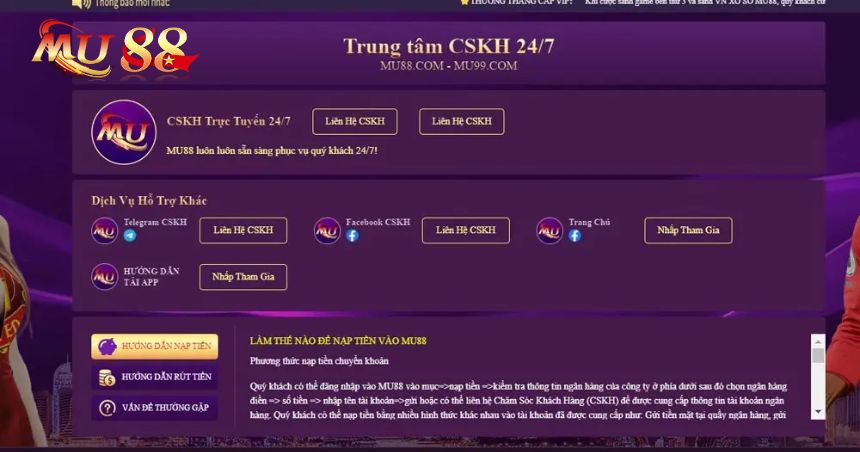 Lựa chọn phương thức liên hệ MU88 phù hợp