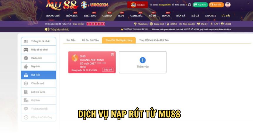 Hệ thống giao dịch nạp rút an toàn và hiện đại