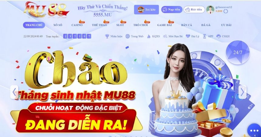 Giao diện MU88 hiển thị thân thiện và gần gũi